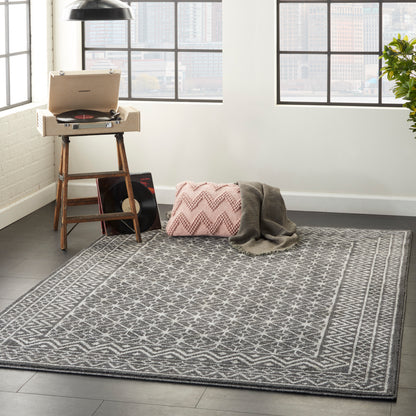 Nourison Home Palermo  Charcoal Silver  Contemporary