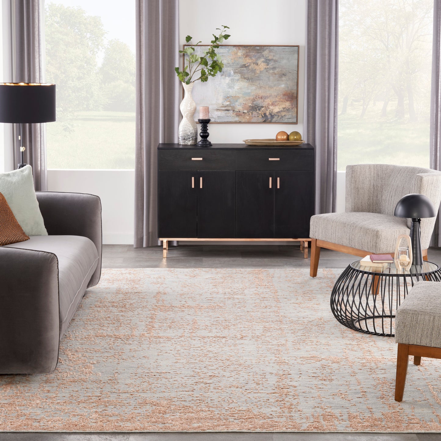 Nourison Home Luna  Blue Mocha  Contemporary