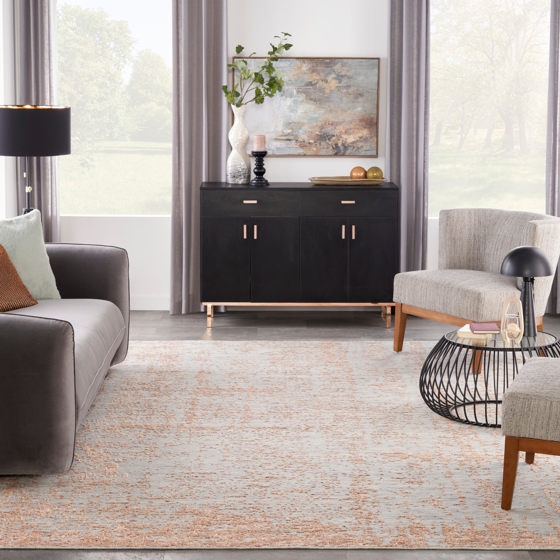 Nourison Home Luna  Blue Mocha  Contemporary