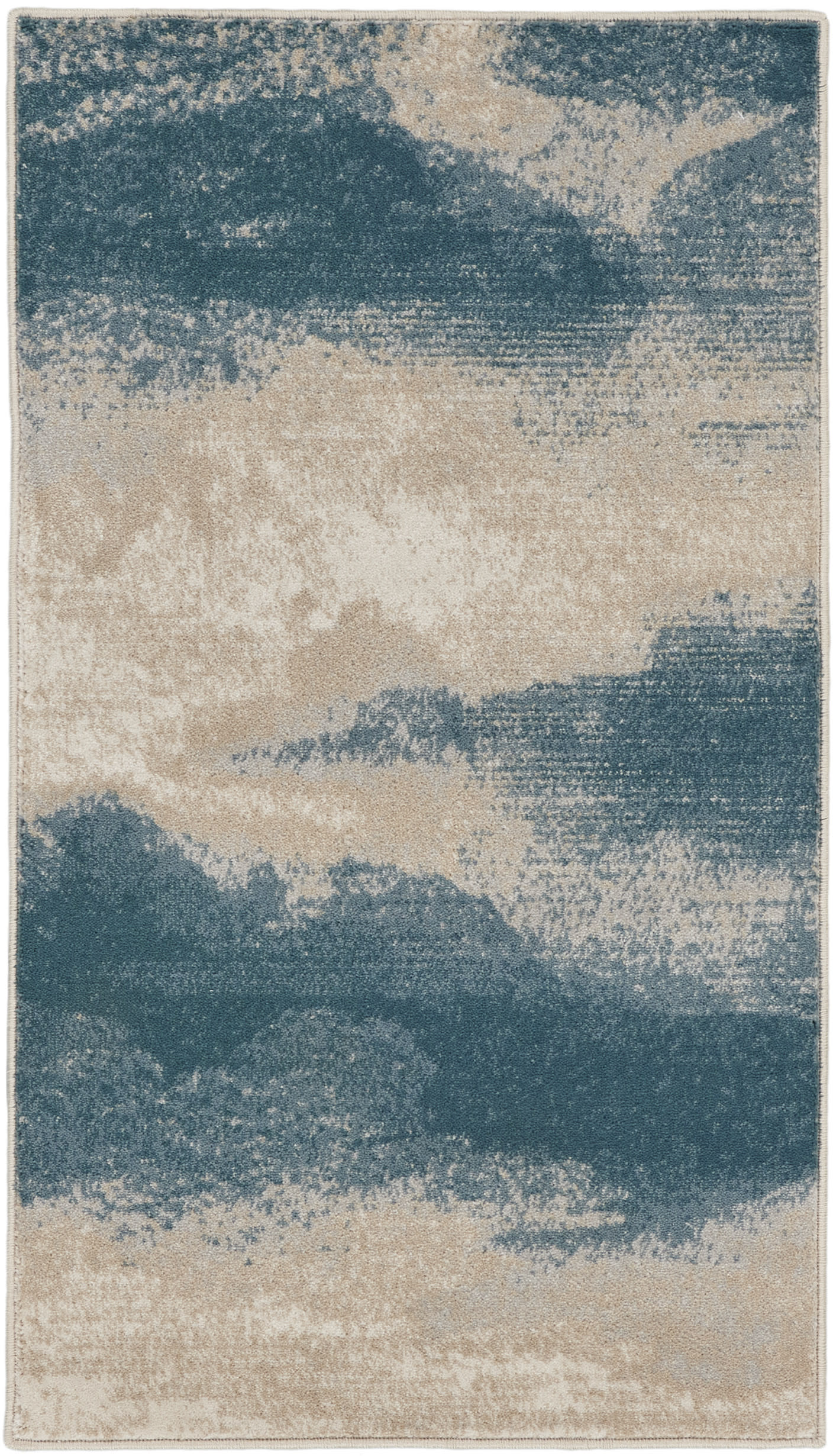 Nourison Home Maxell MAE06 Ivory Teal Contemporary Power-loomed Rugs