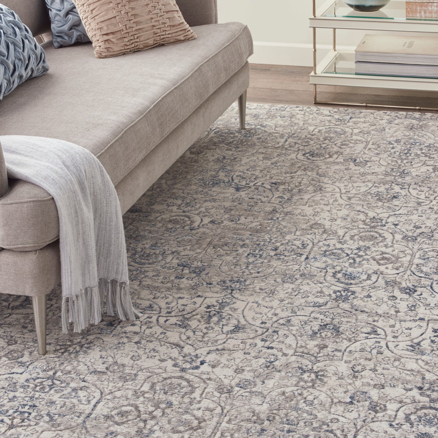 Nourison Home Royal Terrace  Beige Blue  Contemporary