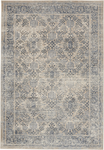 Nourison Home Malta MAI12 Ivory Blue Traditional Power-loomed Rug