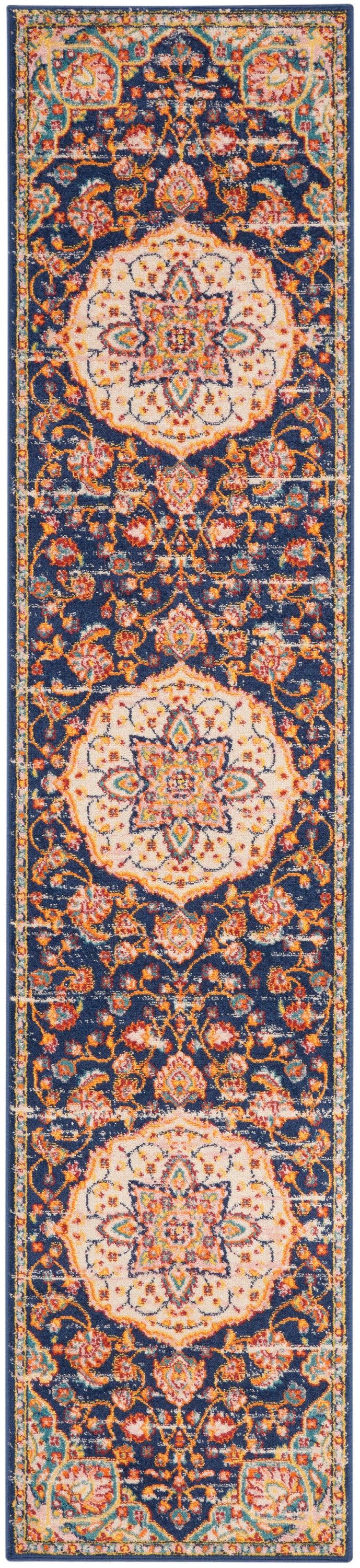 Nourison Home Passion PSN22 Navy Multicolor Transitional Power-loomed Rugs