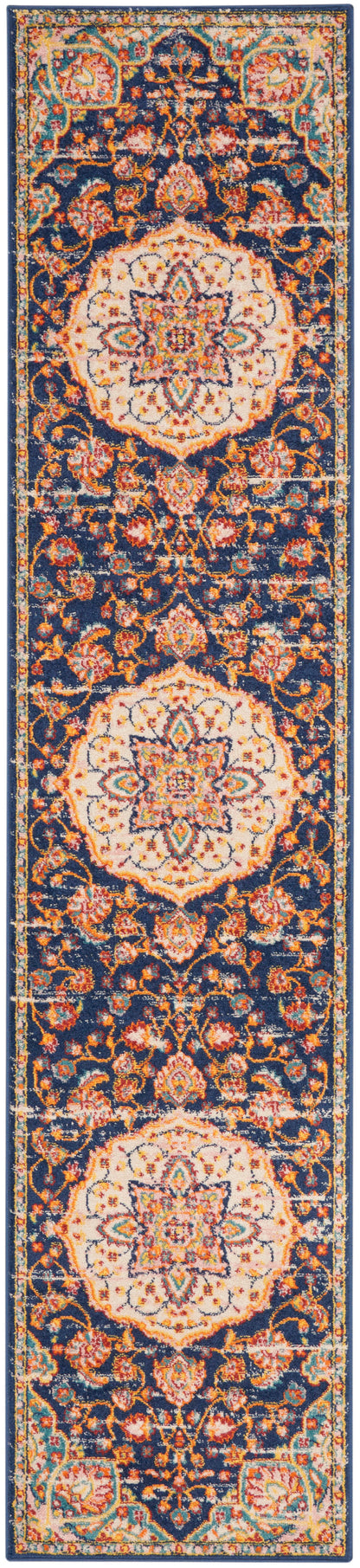 Nourison Home Passion PSN22 Navy Multicolor Transitional Power-loomed Rugs