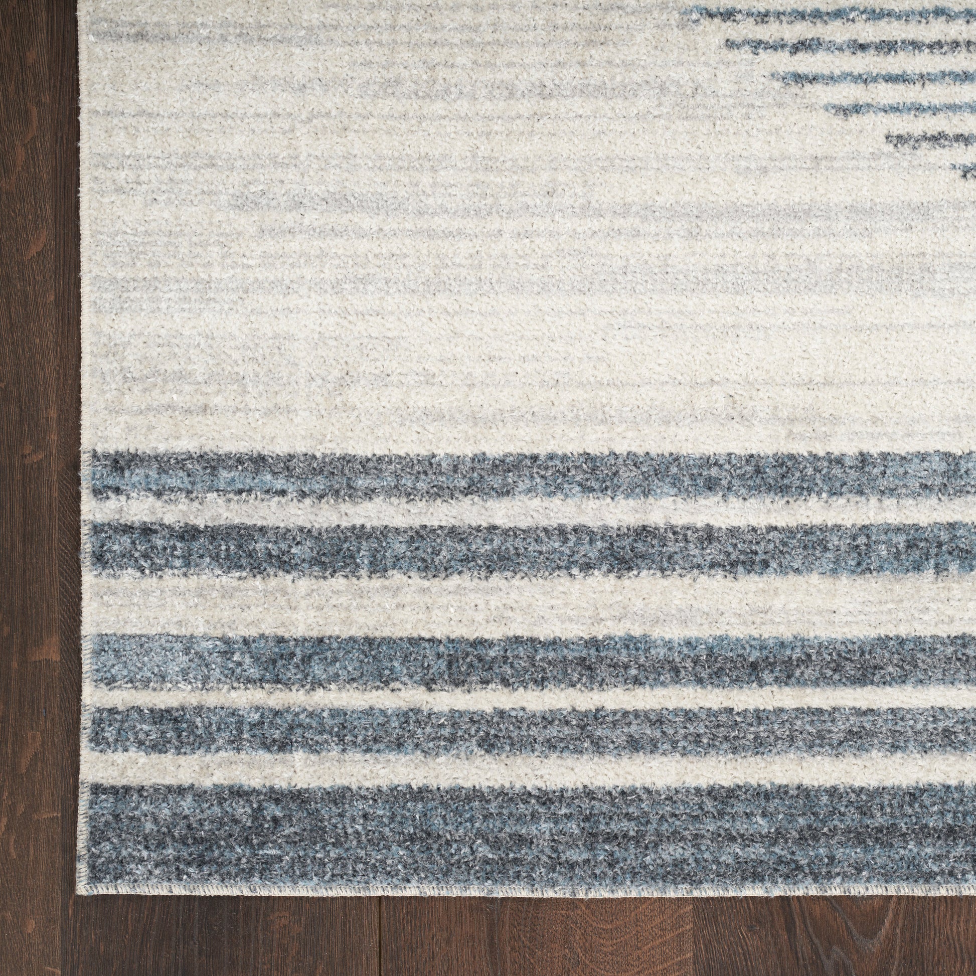 Nourison Home Astra Machine Washable  Ivory Blue  Contemporary
