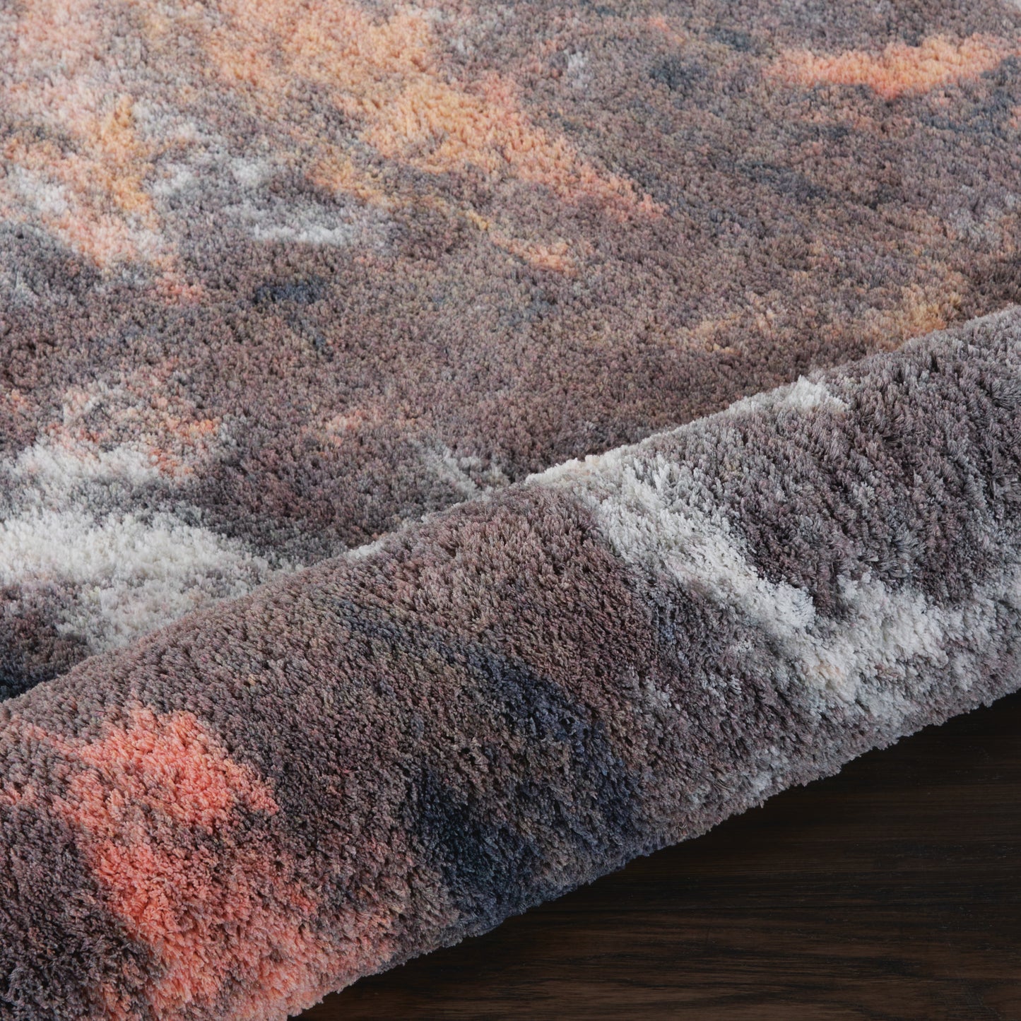 Nourison Home Corsica Shag  Blue Multicolor  Contemporary