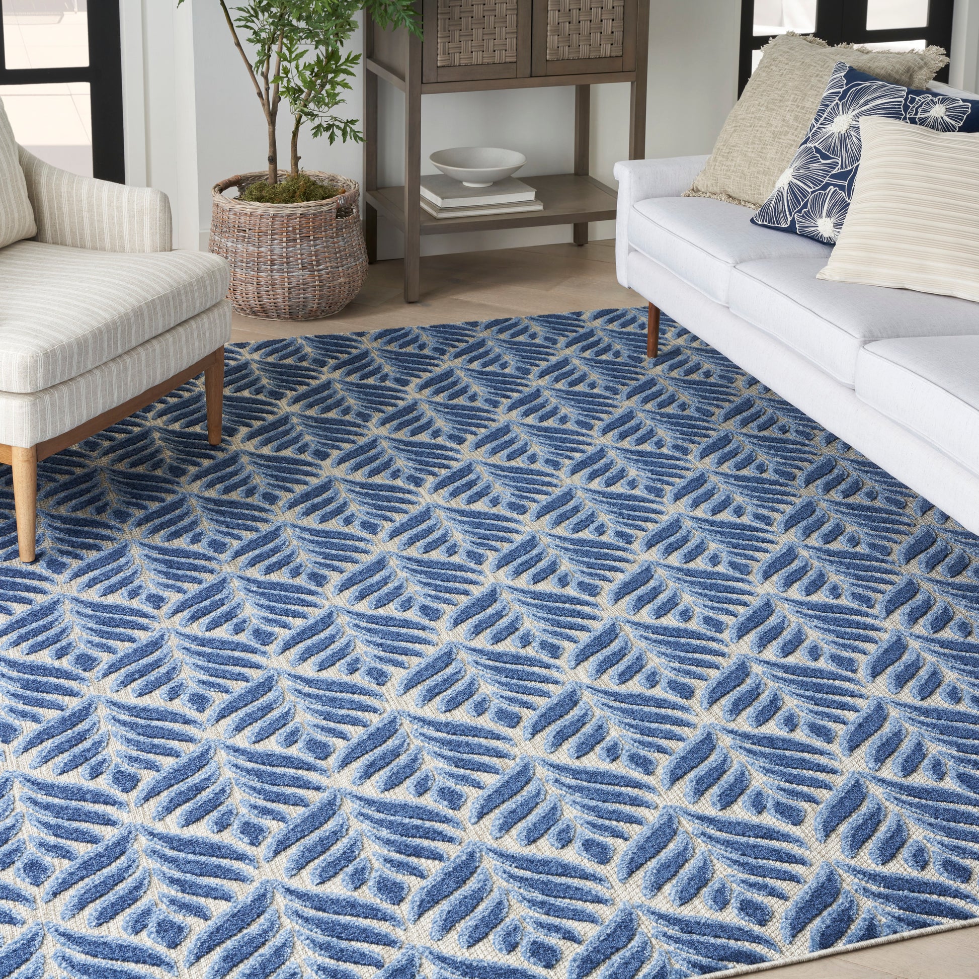 Nourison Home Aloha  Blue  Contemporary
