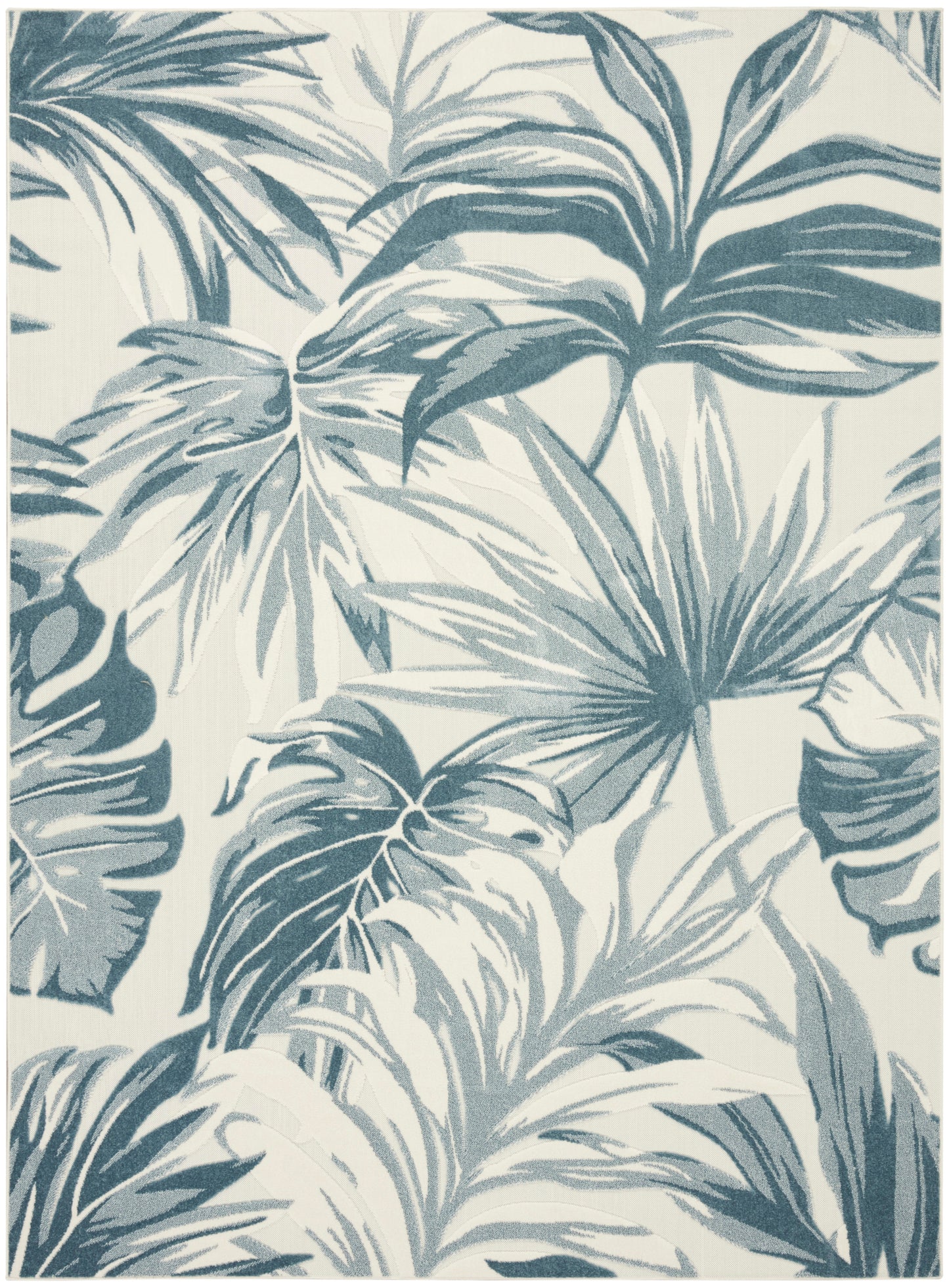 Nourison Home Aloha ALH43 Ivory Blue Contemporary Power-loomed Rugs