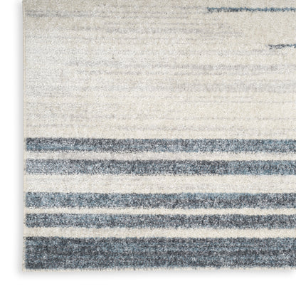 Nourison Home Astra Machine Washable  Ivory Blue  Contemporary