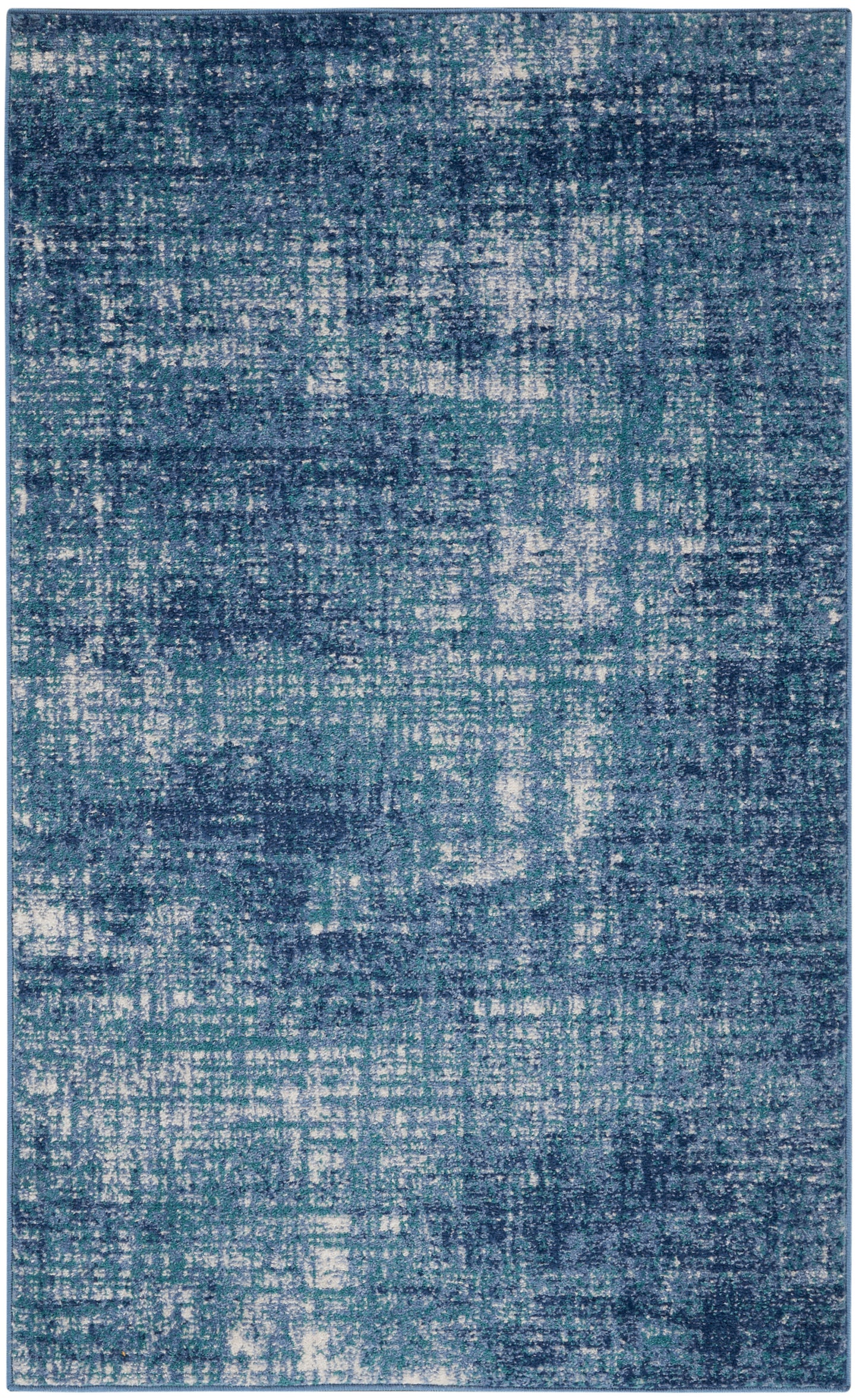 Calvin Klein River Flow RFV02 Teal Ivory Blue Contemporary Power-loomed Rug