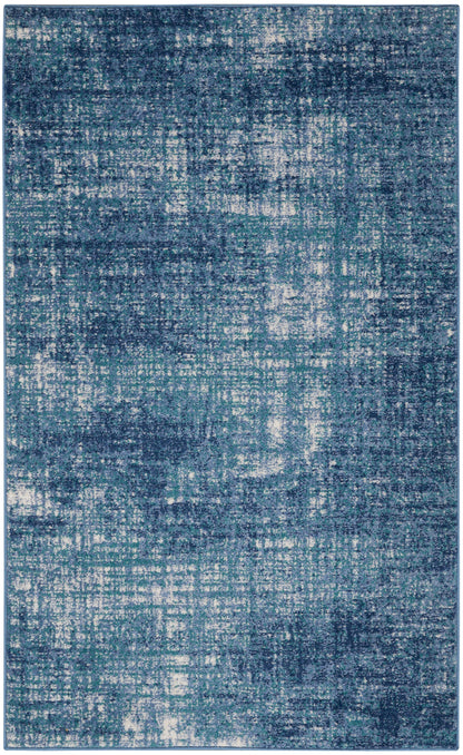 Calvin Klein River Flow RFV02 Teal Ivory Blue Contemporary Power-loomed Rug