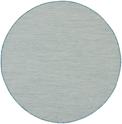 Nourison Home Courtyard COU01 Ivory Aqua Contemporary Power-loomed Rug