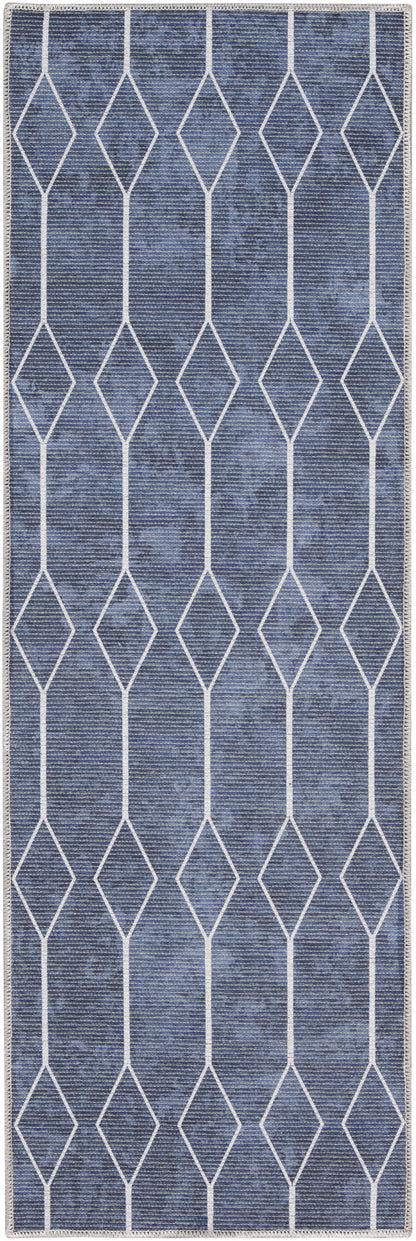 Nourison Home New Concept Washables SR107 Navy Contemporary Machine Woven Rug