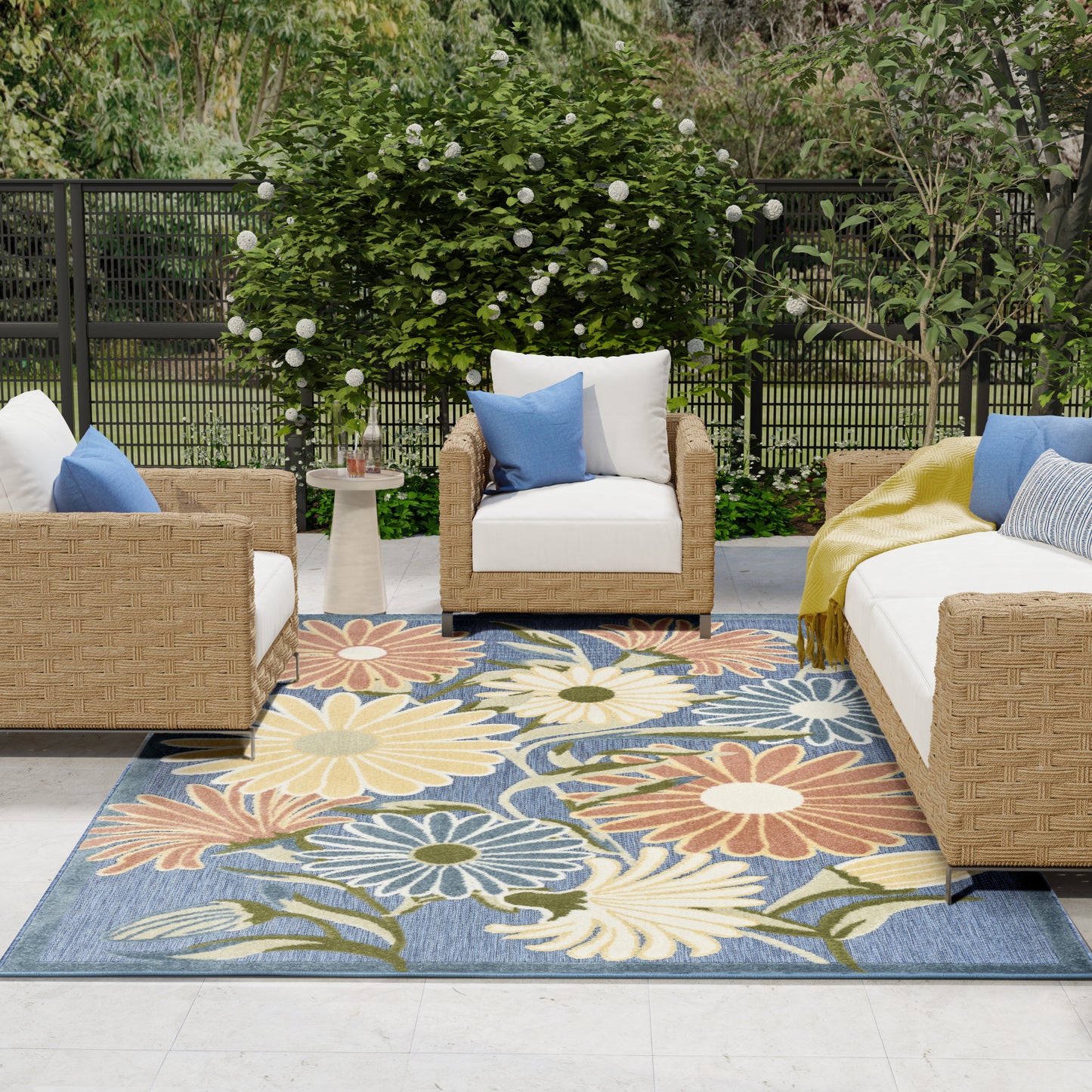 Nourison Home Aloha  Blue Sage  Contemporary