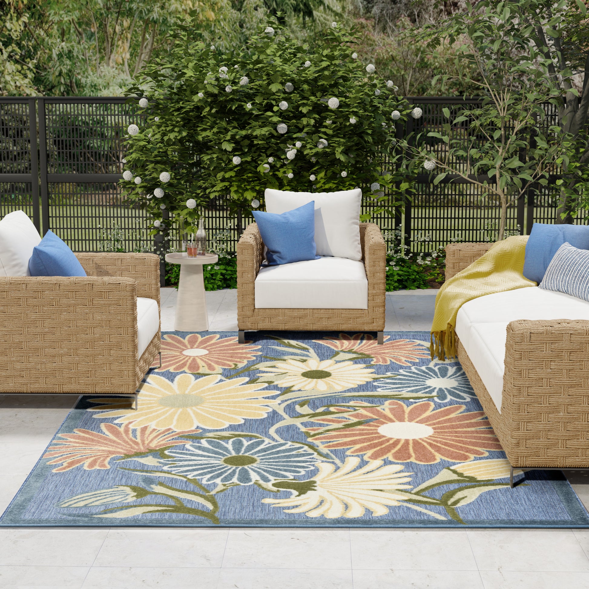 Nourison Home Aloha  Blue Sage  Contemporary