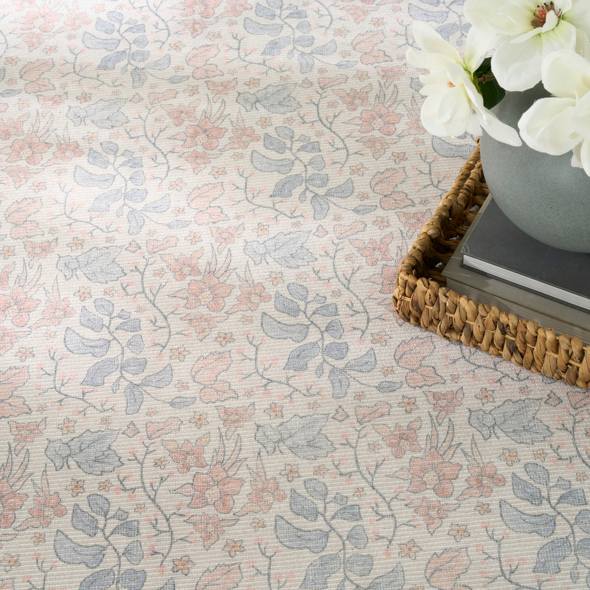 Nourison Home Botanical Washables  Ivory Multicolor  Contemporary