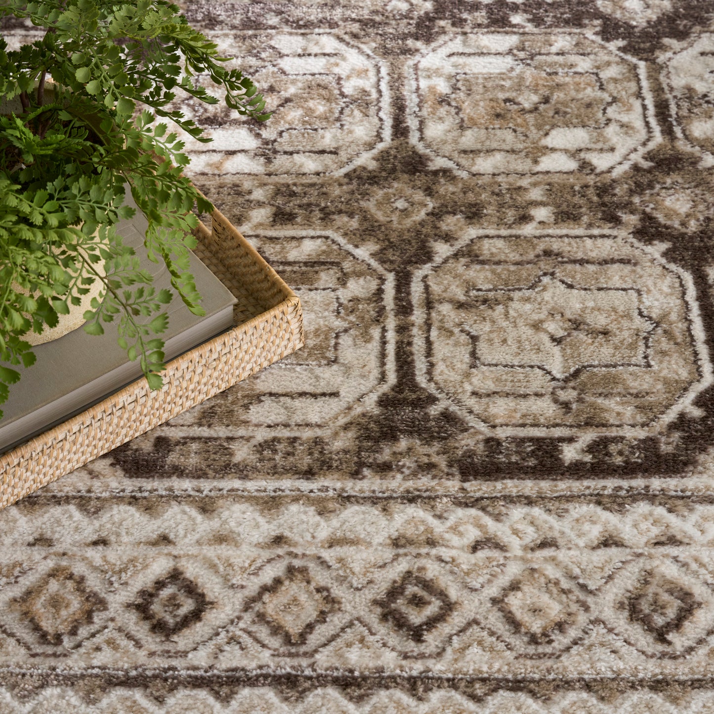 Nourison Home Dekor  Ivory Brown  Traditional