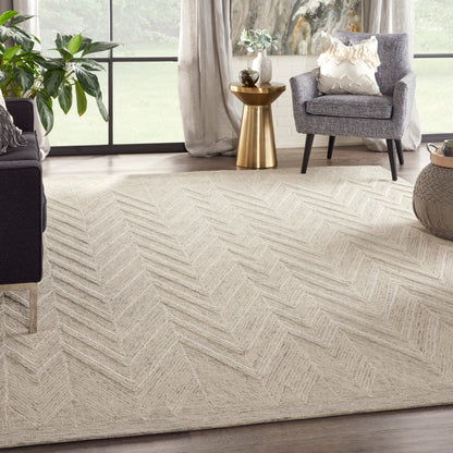 Nourison Home Interlock  Ivory Grey  Contemporary