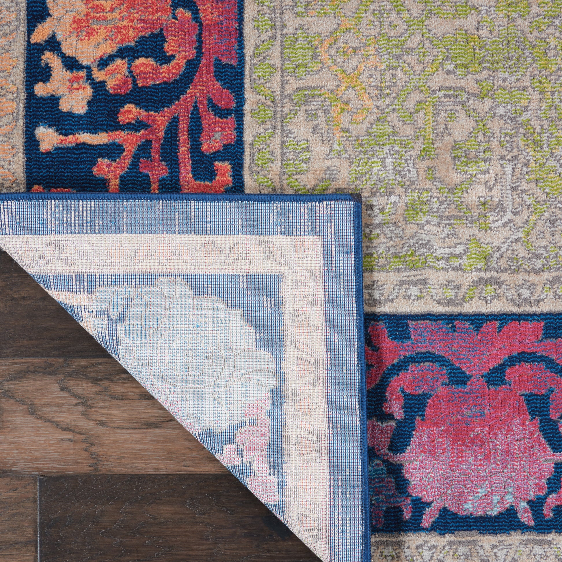 Nourison Home Ankara Global  Blue Multicolor  Transitional