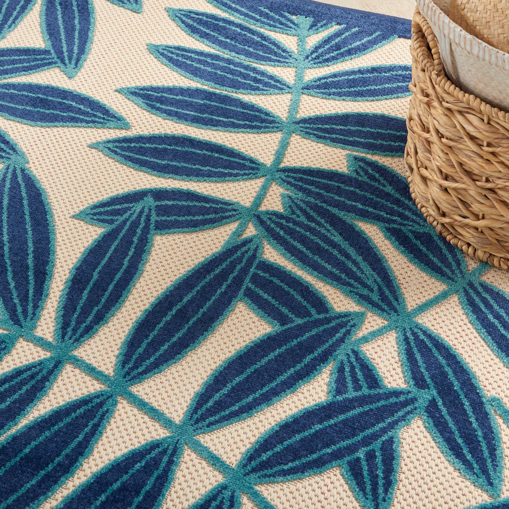 Nourison Home Aloha  Navy  Contemporary