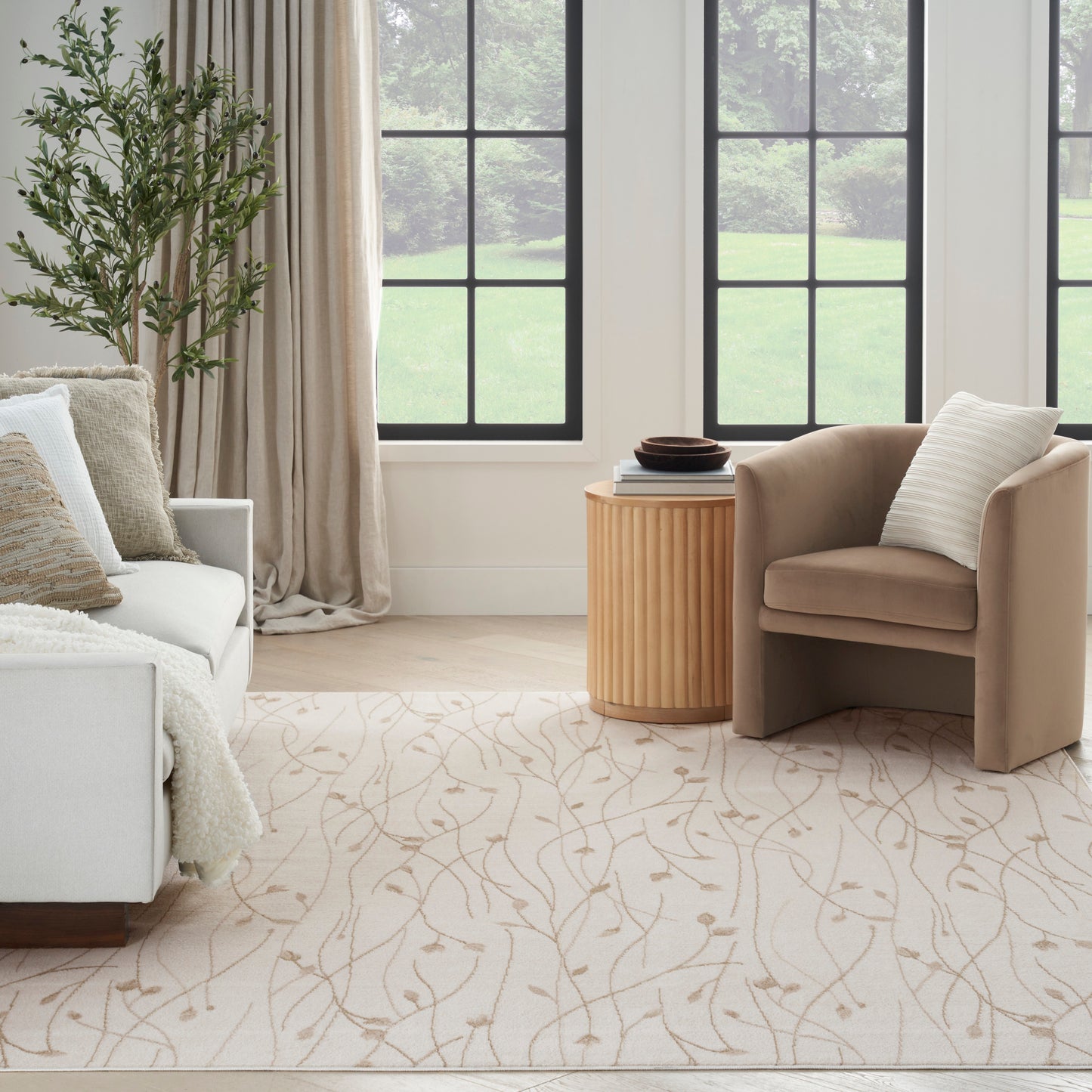 Nourison Home Grafix  Ivory Beige  Contemporary