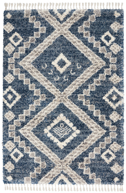 Nourison Home Oslo Shag OSL02 Denim Blue Contemporary Power-loomed Rug