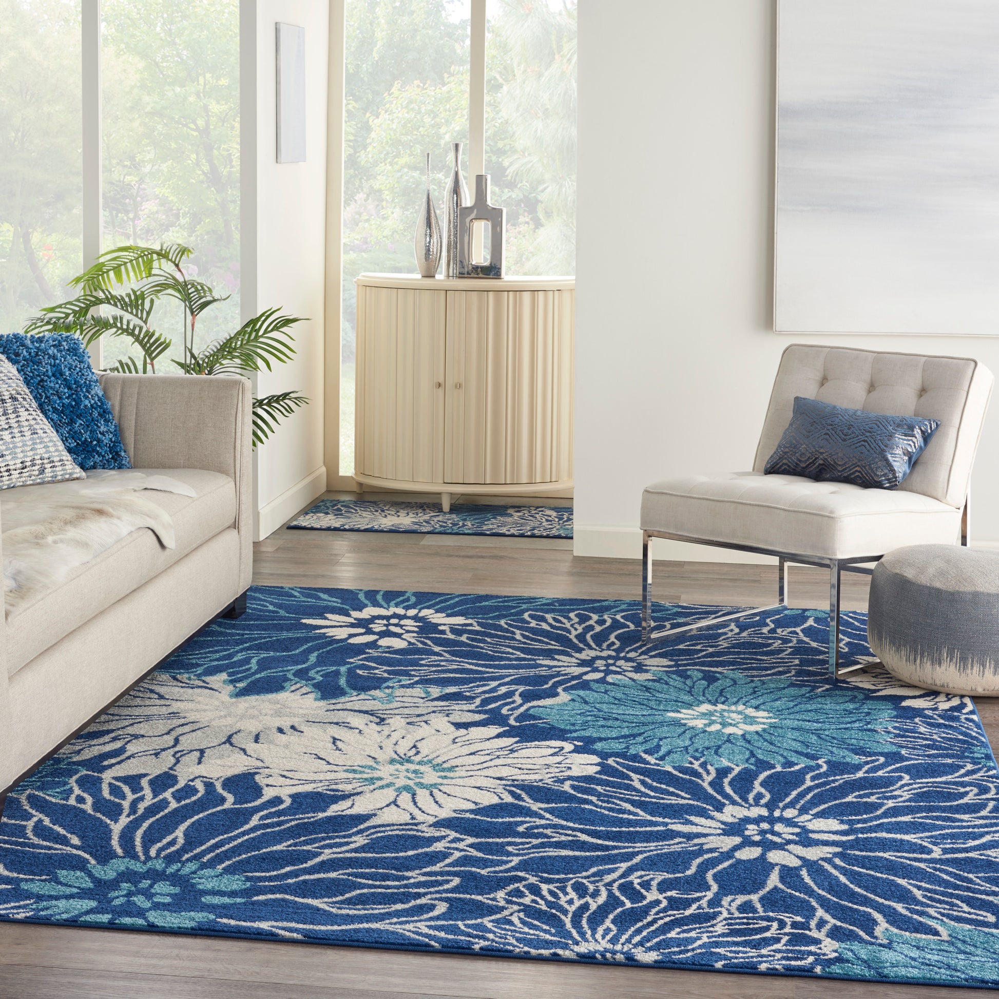 Nourison Home Passion  Navy Ivory  Contemporary