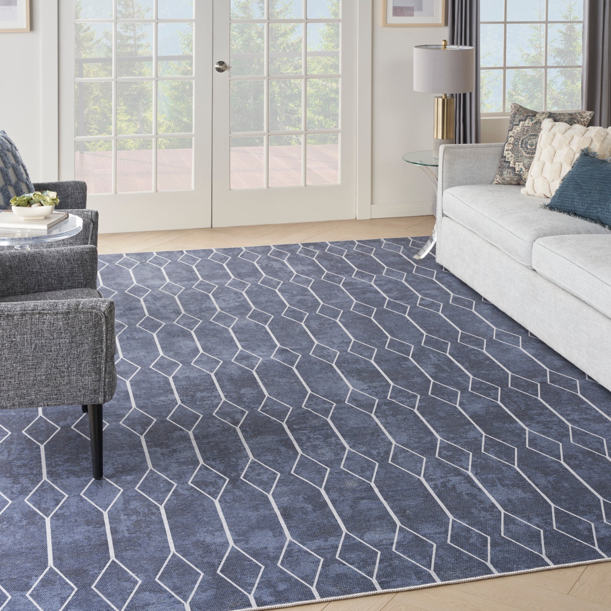 Nourison Home New Concept Washables  Navy  Contemporary
