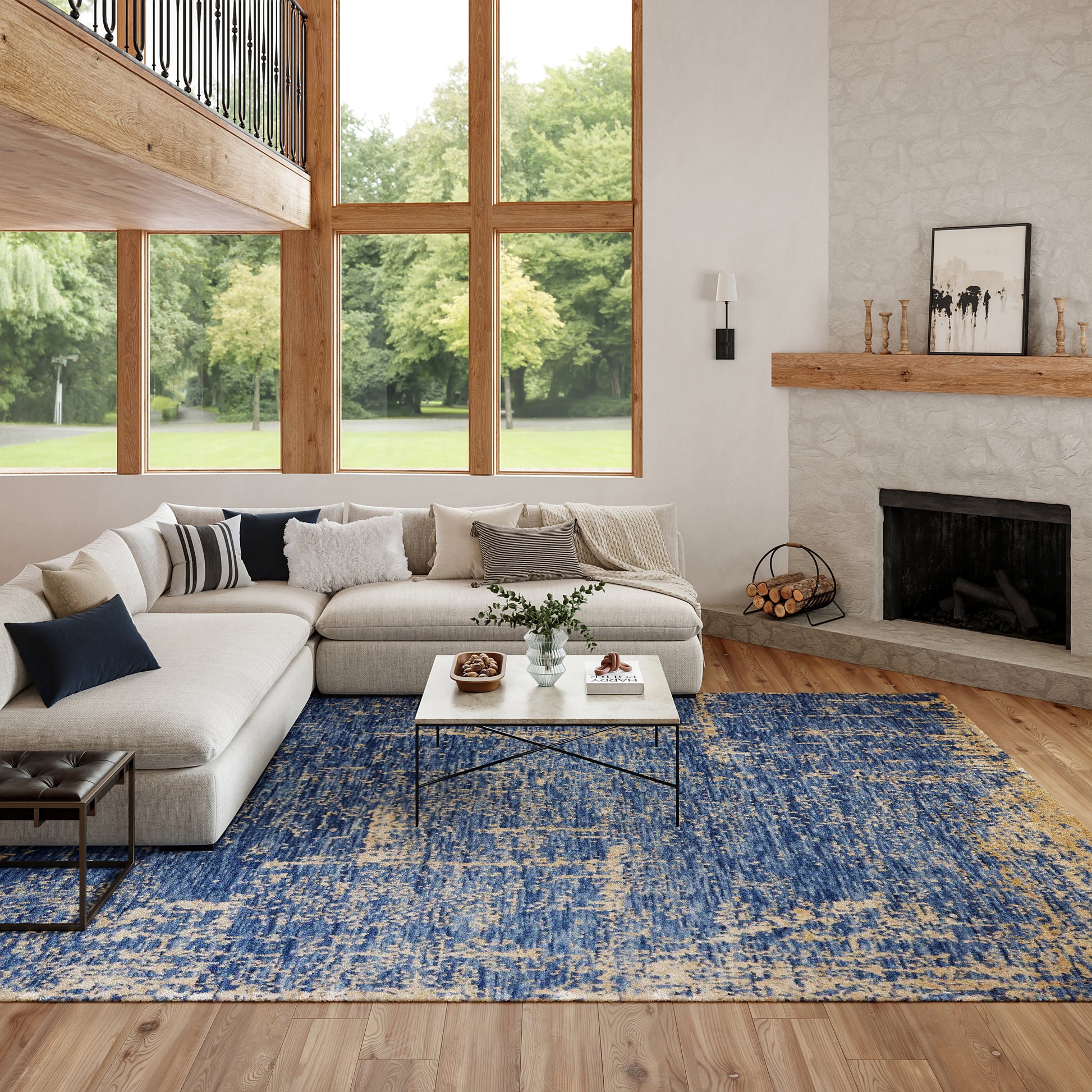 Nourison Home Luna  Dark Blue Mocha  Contemporary