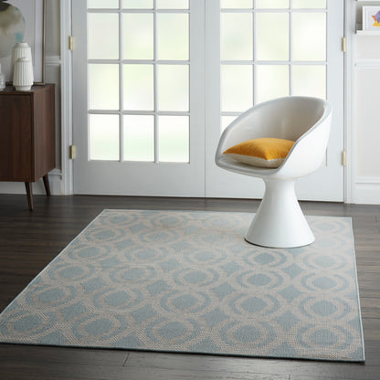 Nourison Home Aruba  Light Blue Cream  Contemporary