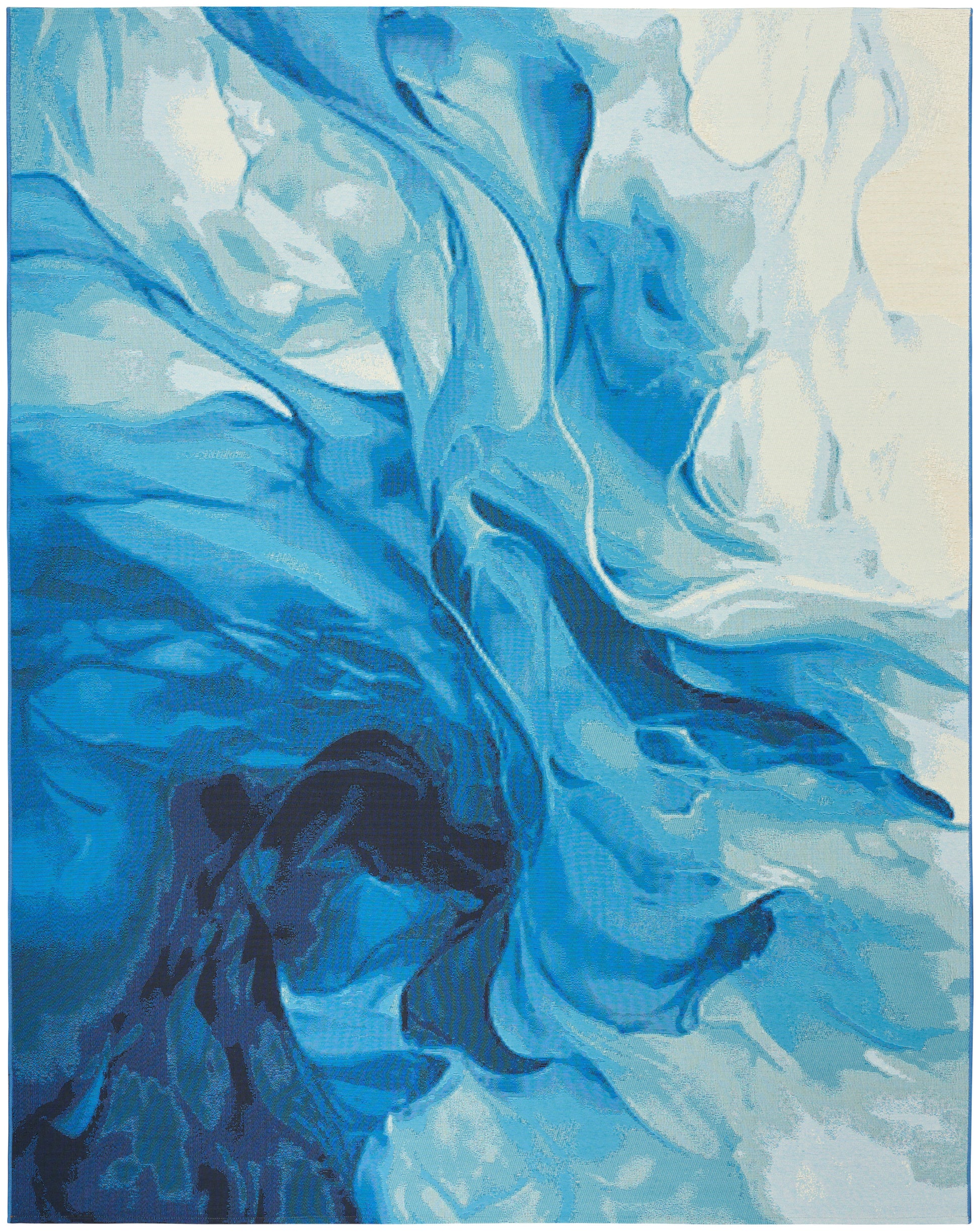 Nourison Home Color Splash  Blue Ivory  Contemporary