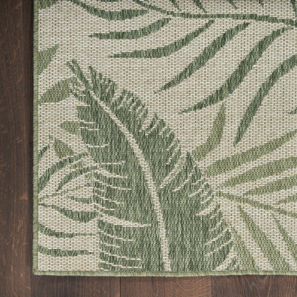 Nourison Home Garden Oasis  Ivory Green  Contemporary