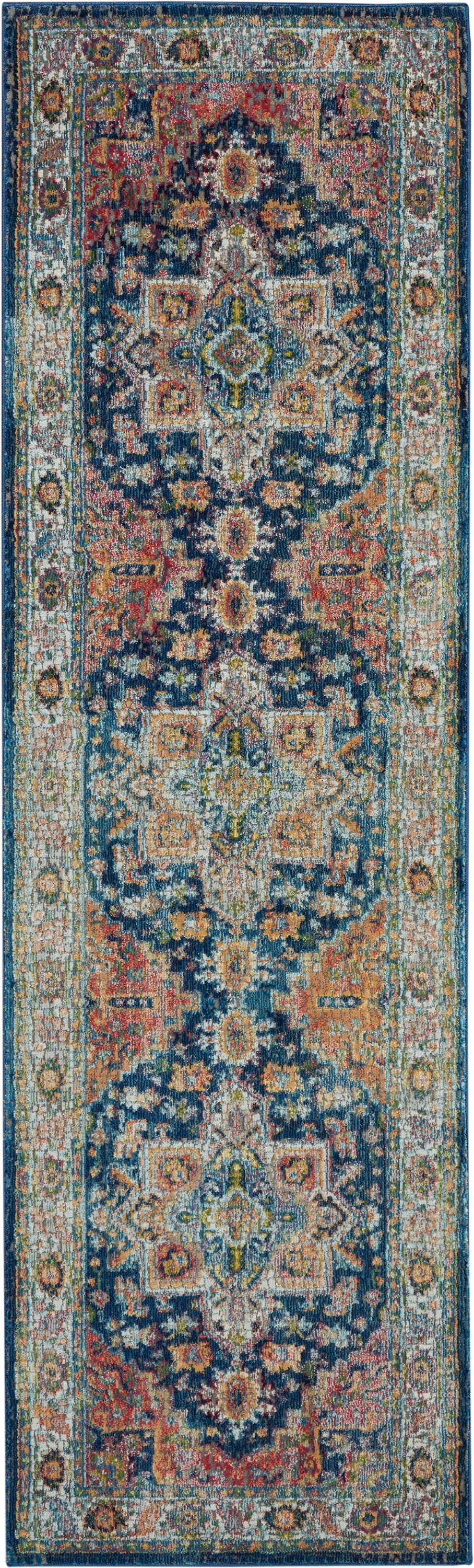 Nourison Home Ankara Global ANR11 Blue Multicolor Traditional Power-loomed Rug