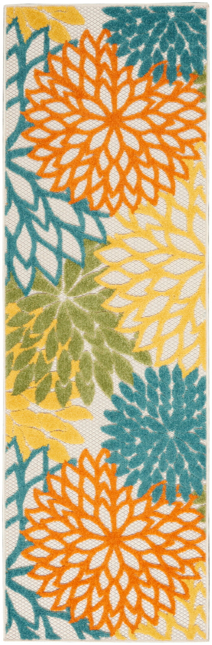 Nourison Home Aloha ALH05 Turquoise Multicolor Contemporary Power-loomed Rugs