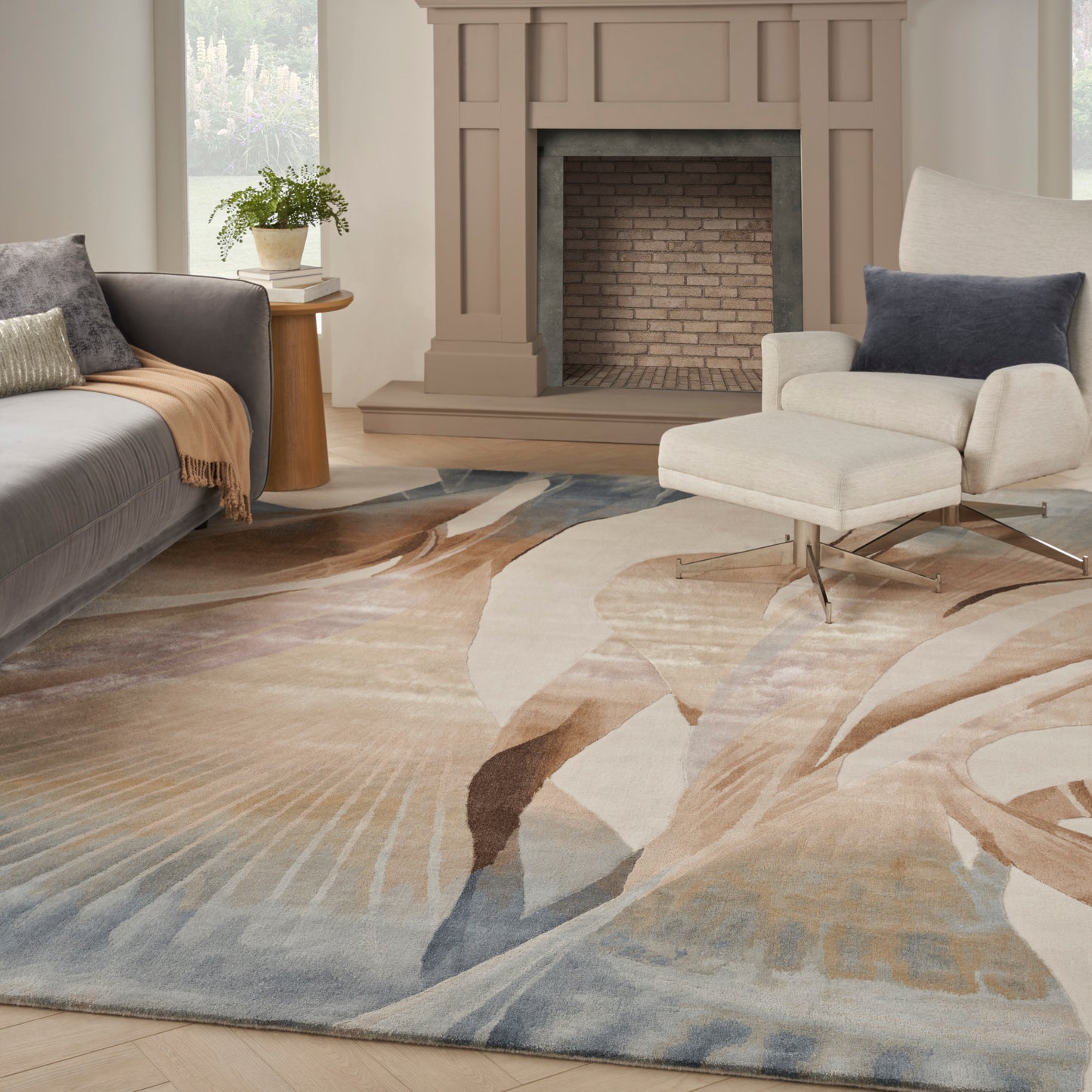 Nourison Home Prismatic  Sand  Contemporary
