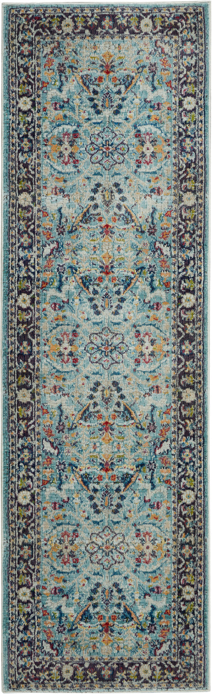 Nourison Home Ankara Global ANR14 Teal Multicolor Traditional Power-loomed Rug