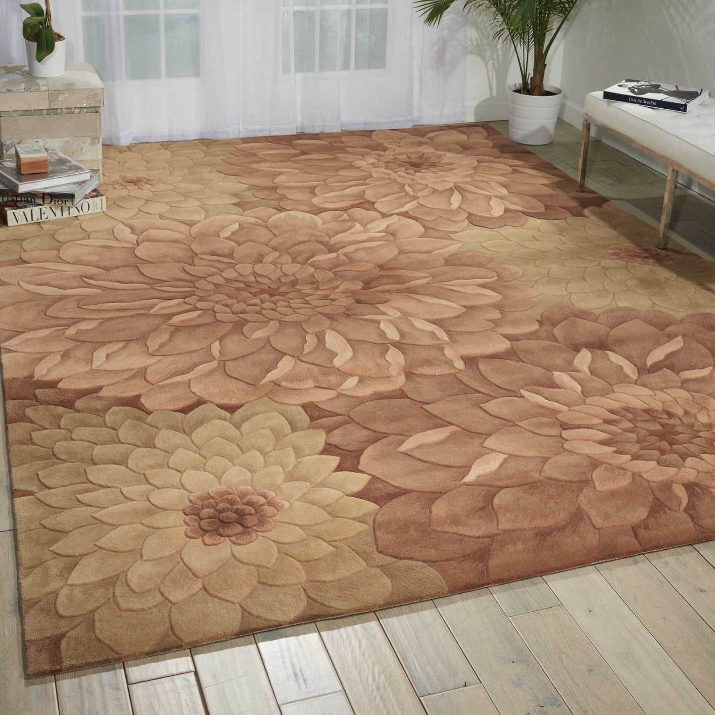 Nourison Home Tropics  Taupe Green  Contemporary