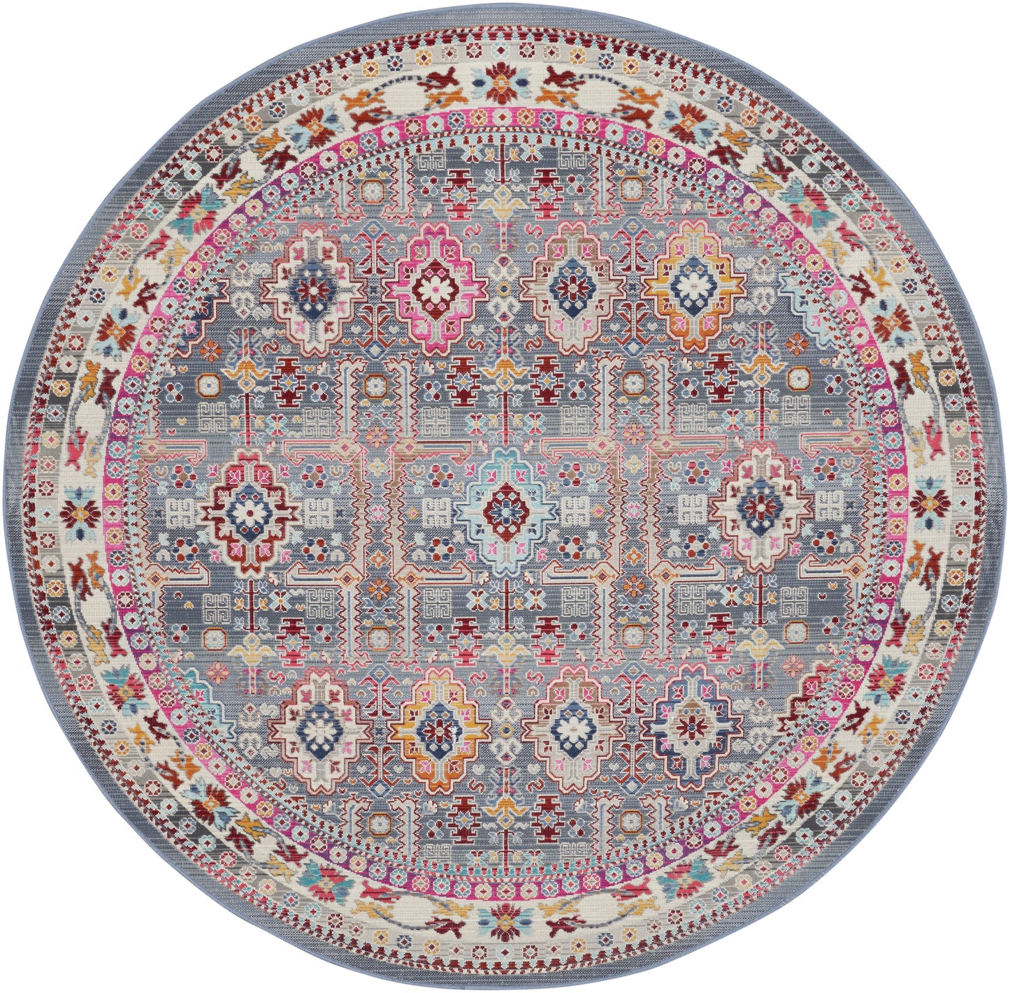 Nourison Home Vintage Kashan VKA05 Grey Multi Transitional Power-loomed Rug