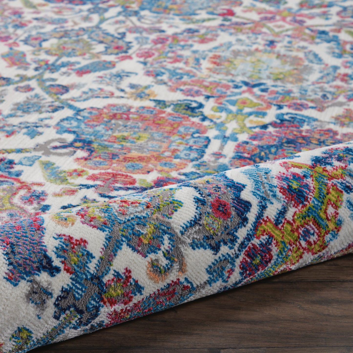 Nourison Home Ankara Global  Ivory Blue  Transitional