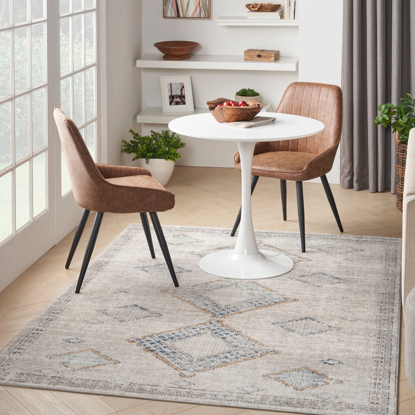 Nourison Home Quarry  Ivory Grey Blue  Contemporary