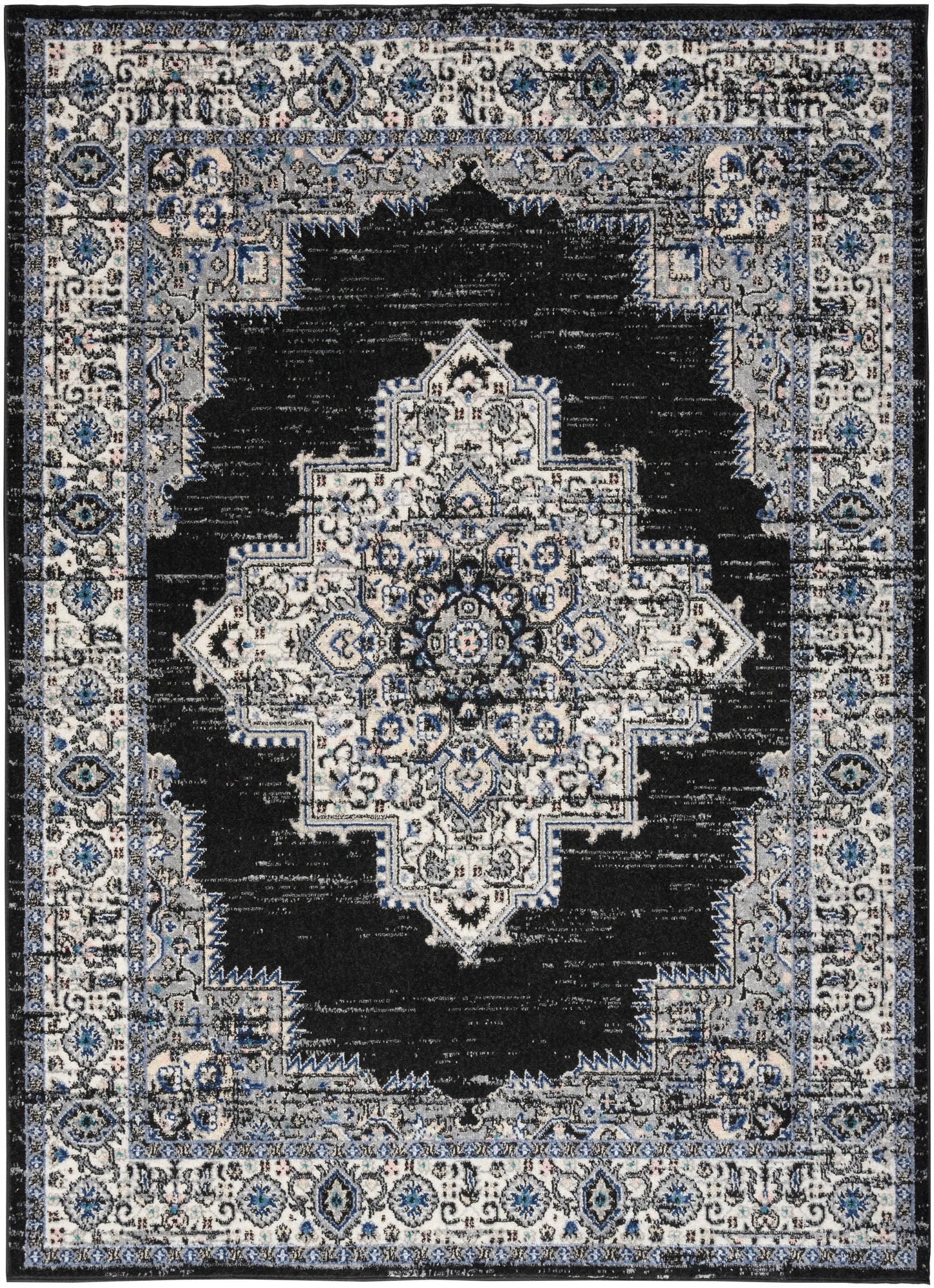 Nourison Home Passion PSN03 Black Ivory Transitional Power-loomed Rugs