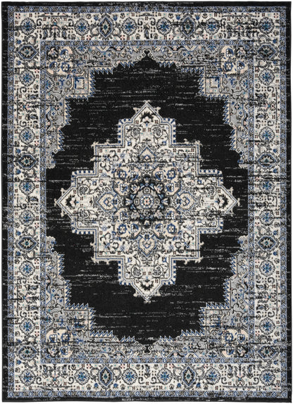 Nourison Home Passion PSN03 Black Ivory Transitional Power-loomed Rugs