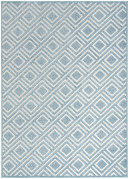 Nourison Home Care Free CAF03 Blue Contemporary Loom-woven Rug
