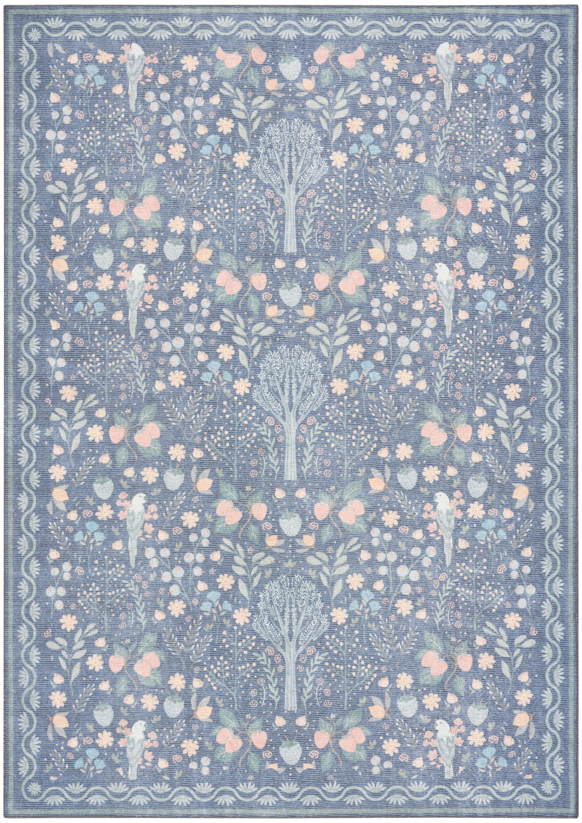 Nourison Home Botanical Washables  Blue Multicolor  Contemporary