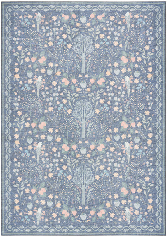 Nourison Home Botanical Washables  Blue Multicolor  Contemporary