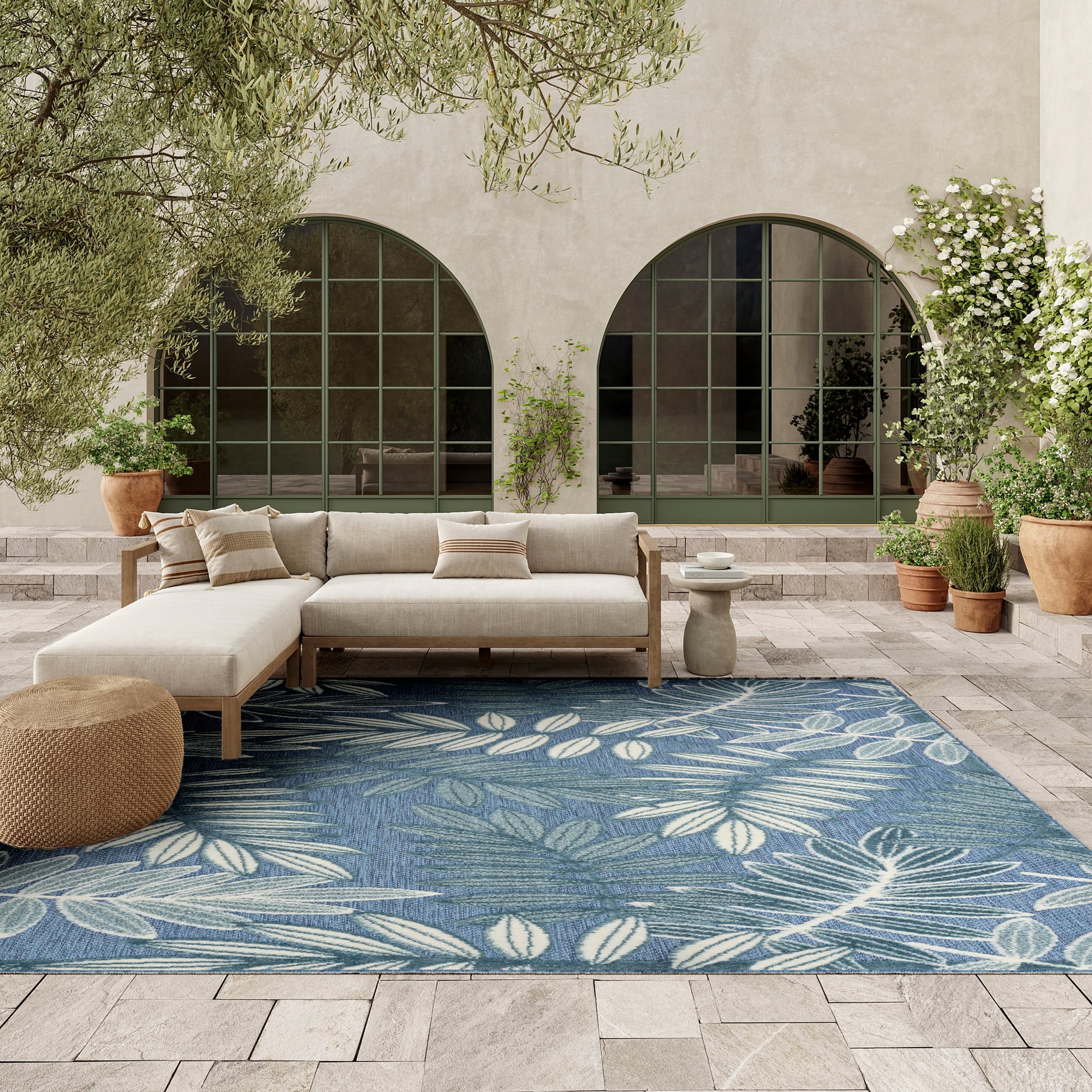 Nourison Home Aloha  Blue  Contemporary