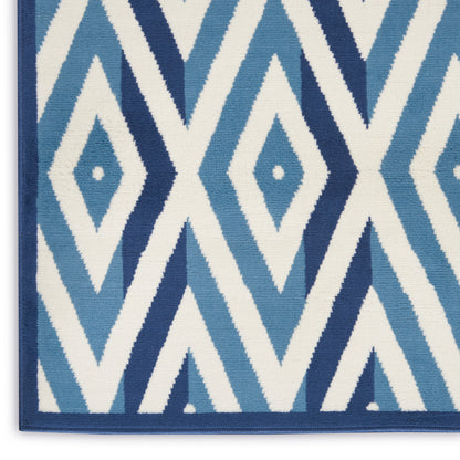 Nourison Home Grafix  White Blue  Contemporary