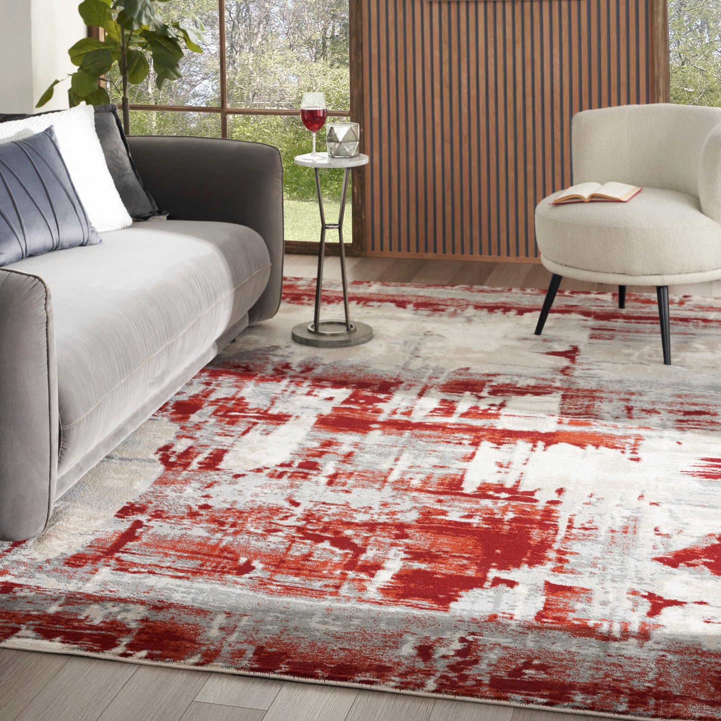 Nourison Home Maxell  Ivory Red  Contemporary