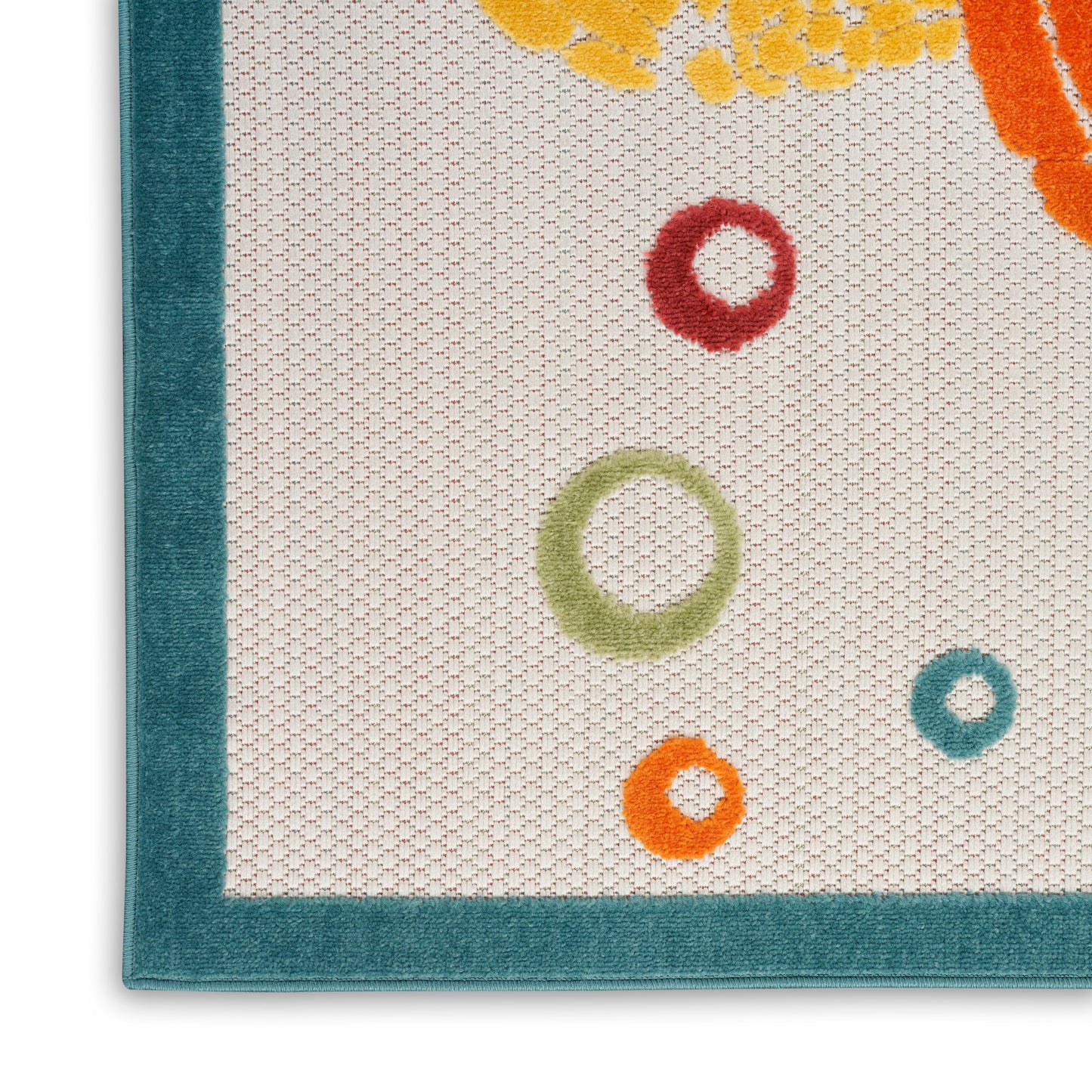 Nourison Home Aloha  Teal Multicolor  Contemporary