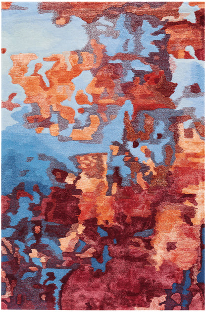 Nourison Home Prismatic PRS13 Blue Flame Contemporary Hand Tufted Rug